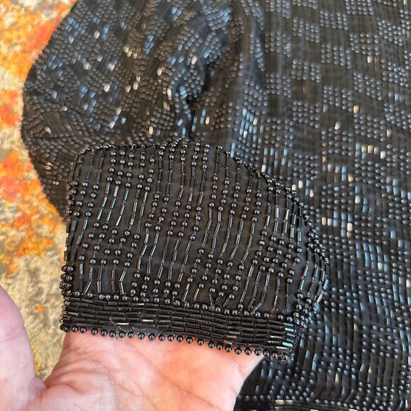 VTG SCALA Paris Milan Los Angeles Beaded Silk Jacket Size M Luxe Elegant 90s Alt - Picture 3 of 12